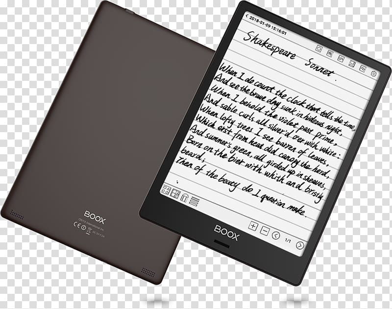 Comparison of e-readers Boox Sony Reader E-book, android transparent background PNG clipart