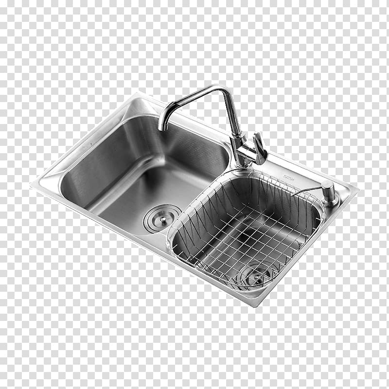 Kitchen Sink Stainless steel Tap Dishwasher, Sink dual slot vegetables basin kitchen sink transparent background PNG clipart