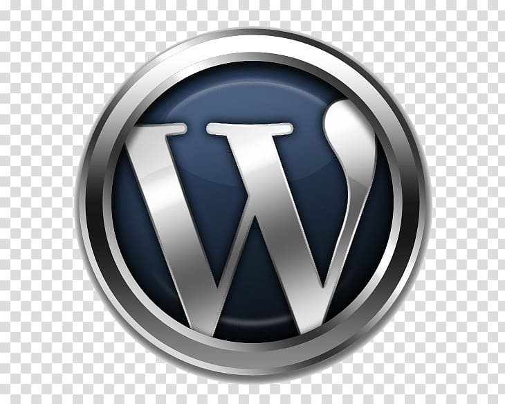 Wordpress logo, WordPress Metallic Logo transparent background PNG clipart