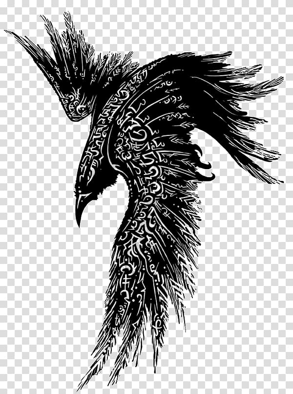 Odin Huginn and Muninn Tattoo Common raven Thor, Thor transparent background PNG clipart
