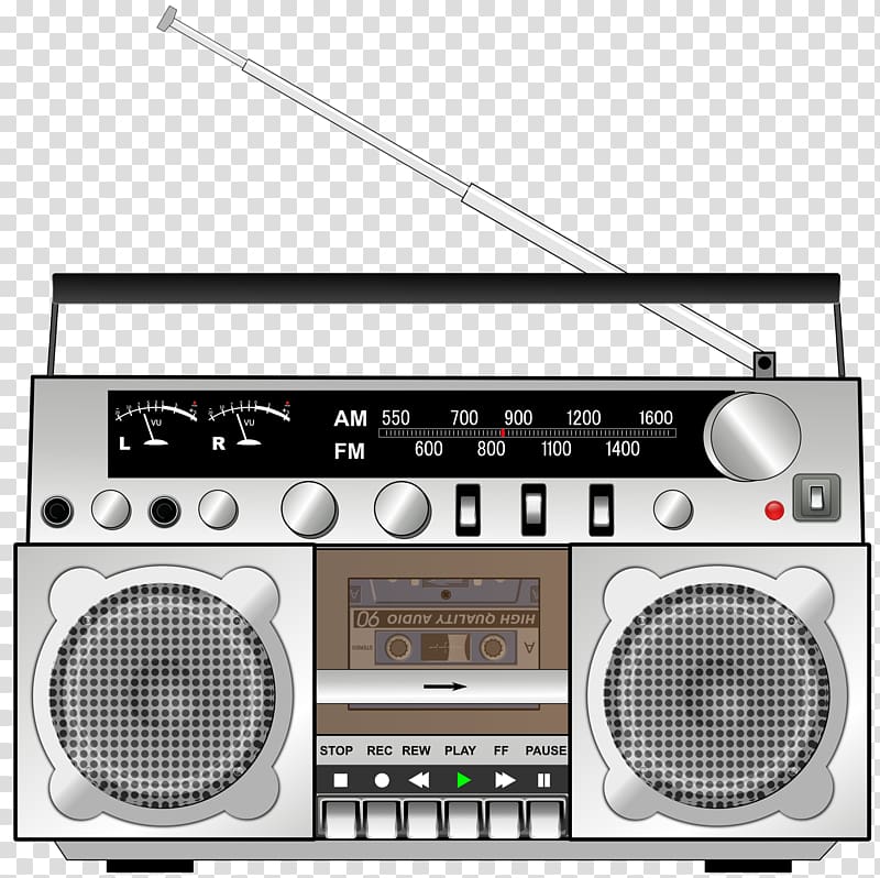 Transistor radio Boombox Compact Cassette, audio cassette transparent background PNG clipart