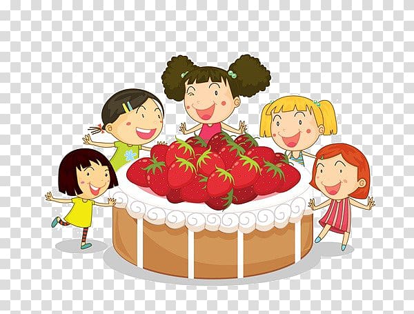 Shortcake Strawberry cream cake Cupcake Birthday cake , Cartoon strawberry cake material transparent background PNG clipart