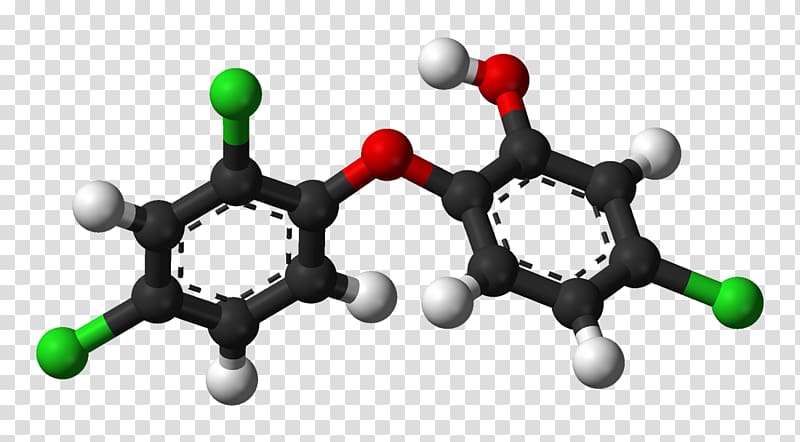 Molecule Chemical compound DDT Dichlorodiphenyldichloroethylene Ball-and-stick model, Triclosan transparent background PNG clipart