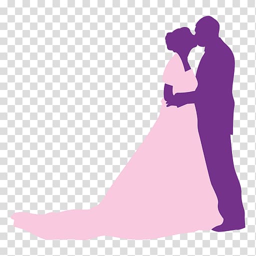 Silhouette Wedding Kiss couple, bridegroom transparent background PNG clipart