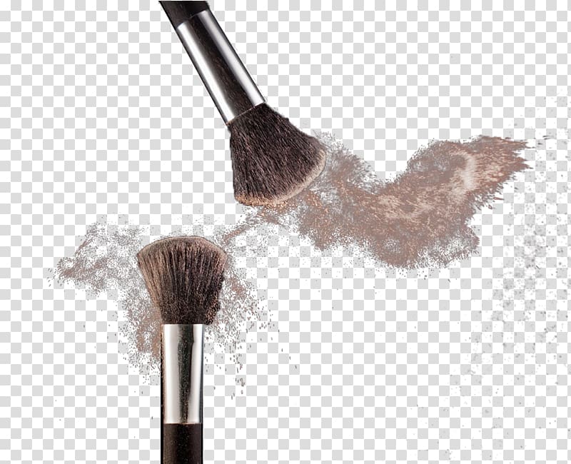 Makeup brush Foundation Cosmetics Face powder, Makeup foundation, two black makeup brushes illustrations transparent background PNG clipart