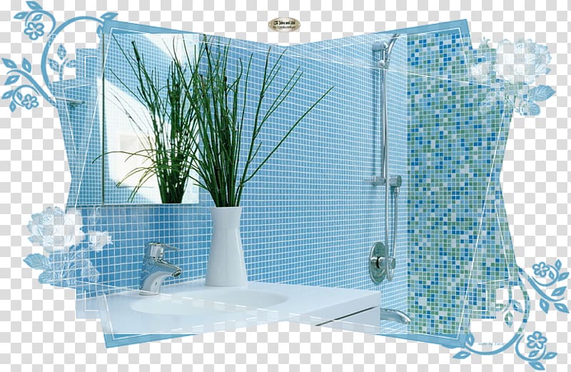 Glass tile Bathroom Floor Wall, bathtub transparent background PNG clipart