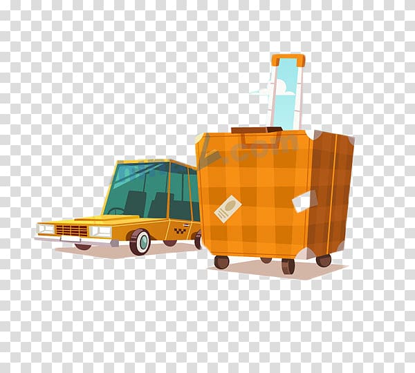 Travel website Suitcase Road trip, Cartoon retro luggage transparent background PNG clipart