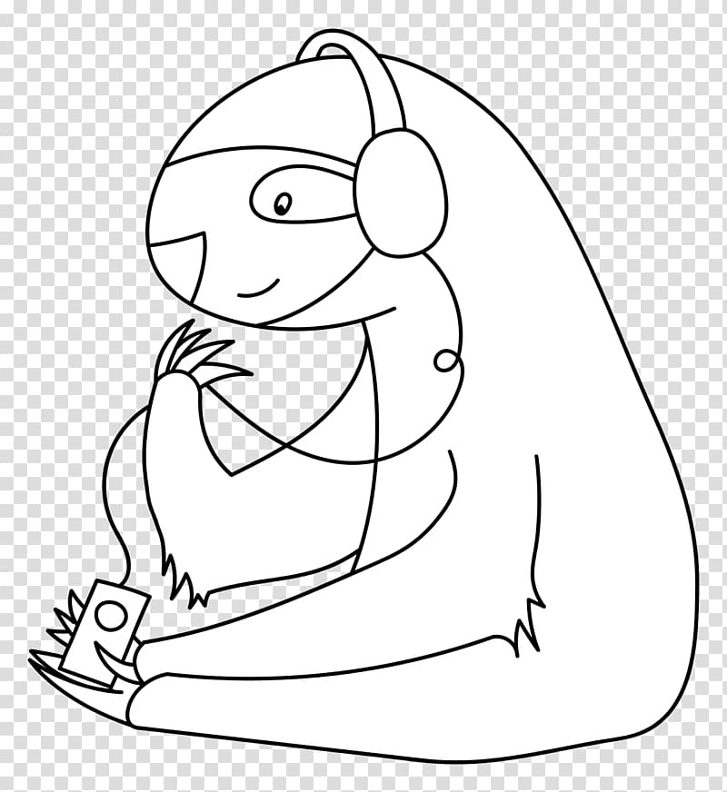 Thumb Carnivora Line art White, sloth transparent background PNG clipart