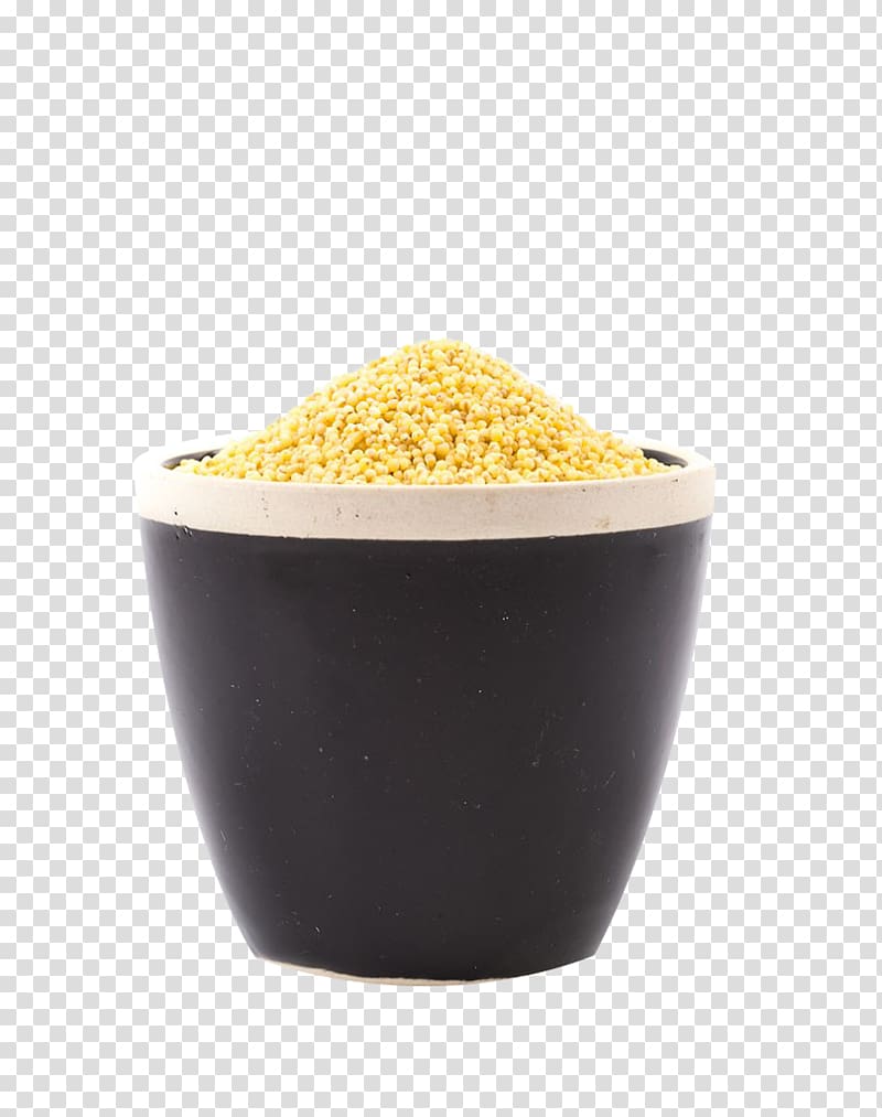 Proso millet Cereal Five Grains Yellow rice, The small yellow rice in the cup transparent background PNG clipart