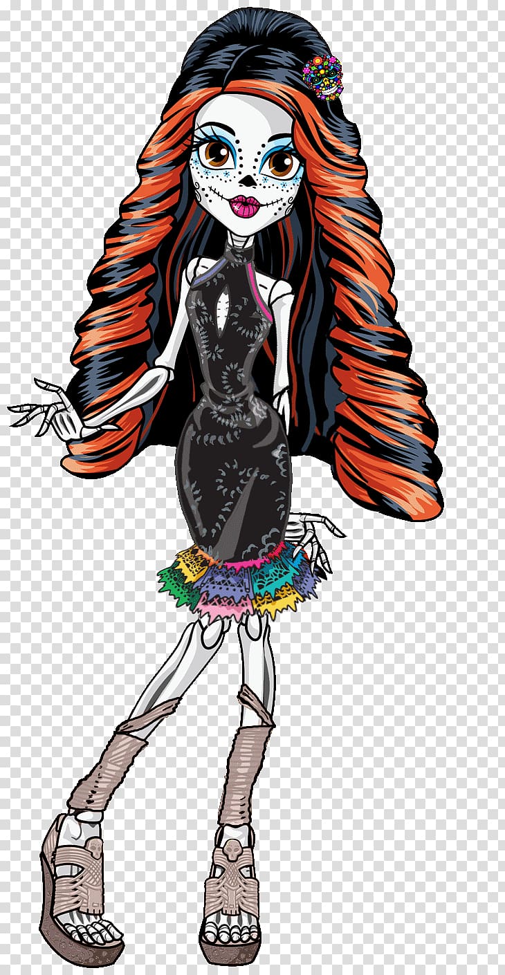 Skelita Calaveras Monster High Cleo DeNile Doll, doll transparent background PNG clipart