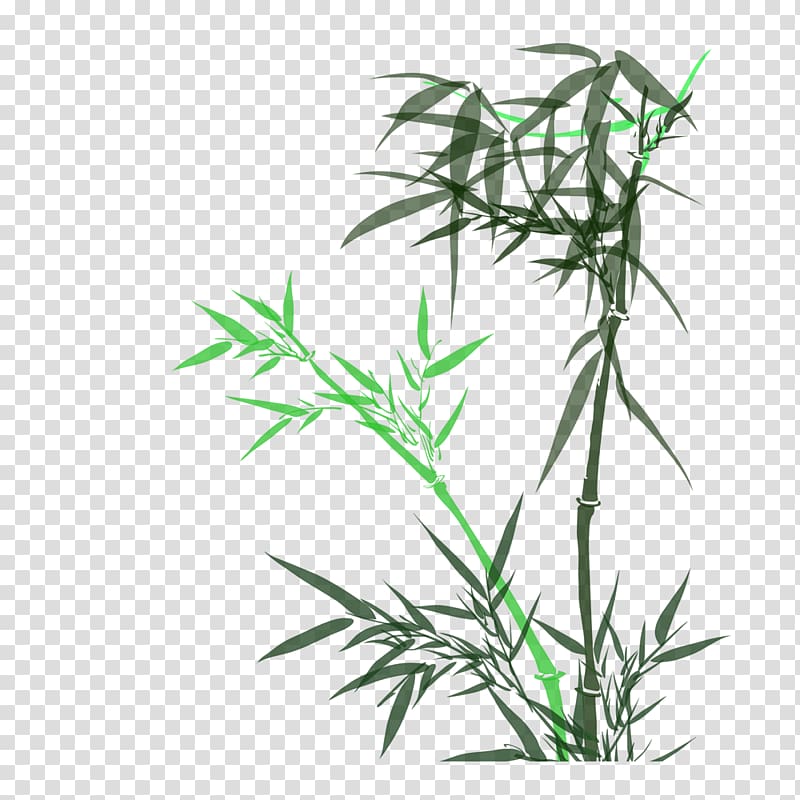 Ink wash painting Bamboo , Hand-painted bamboo material transparent background PNG clipart