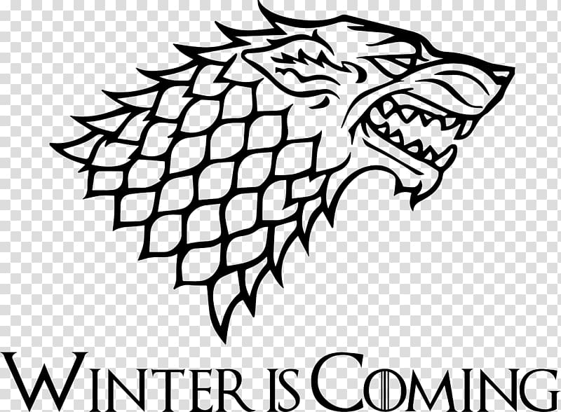 Winter is coming illustration, A Game of Thrones Bran Stark House Stark Decal, winter is coming transparent background PNG clipart