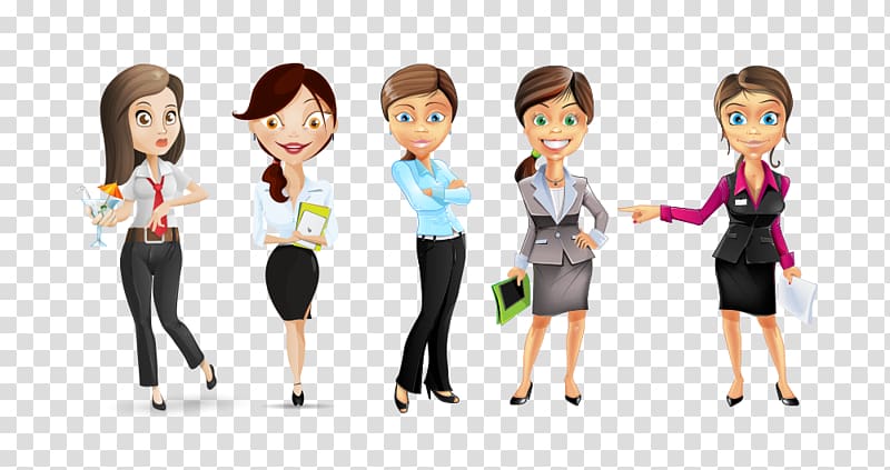 Cartoon Businessperson, Professional Women Portrait Collection transparent background PNG clipart