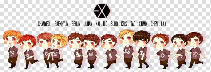 EXO Chibi Wolf K-pop Fan art, Chibi transparent background PNG clipart