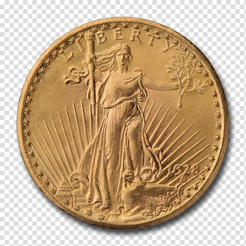 Gold coin Gold coin Saint-Gaudens double eagle Mint, Coin transparent background PNG clipart