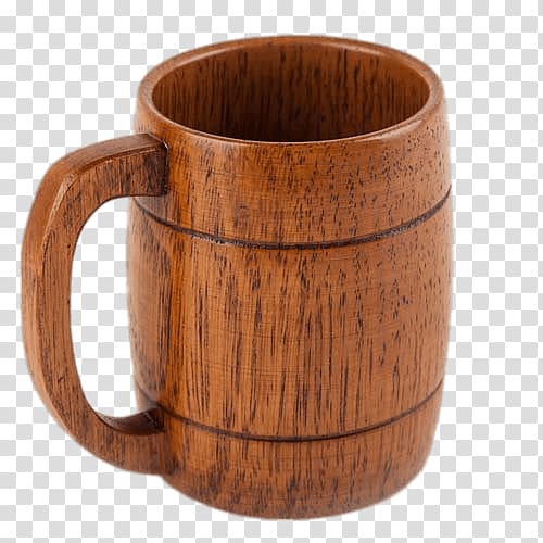brown wooden mug, Beer Mug Barrel transparent background PNG clipart