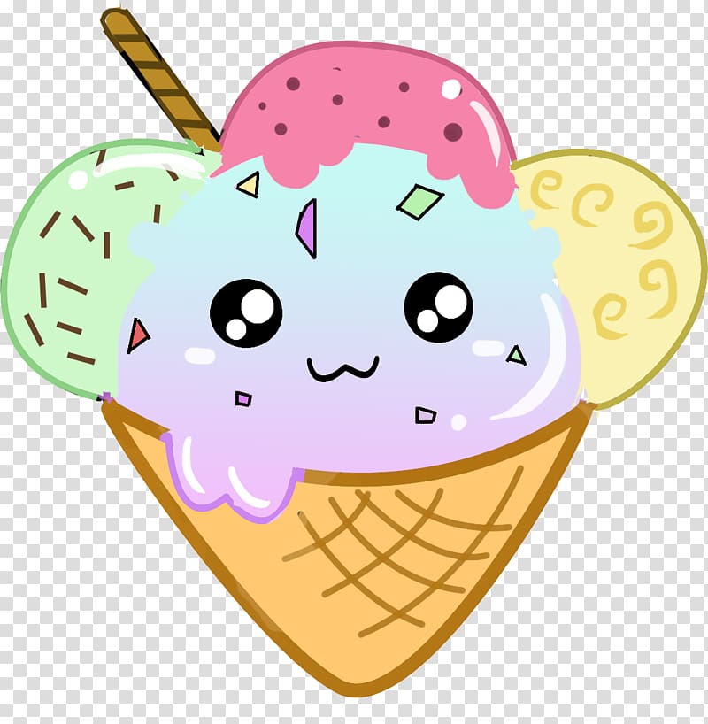 ice cream , Ice Cream Cones Food Drawing Kavaii, kawaii transparent background PNG clipart
