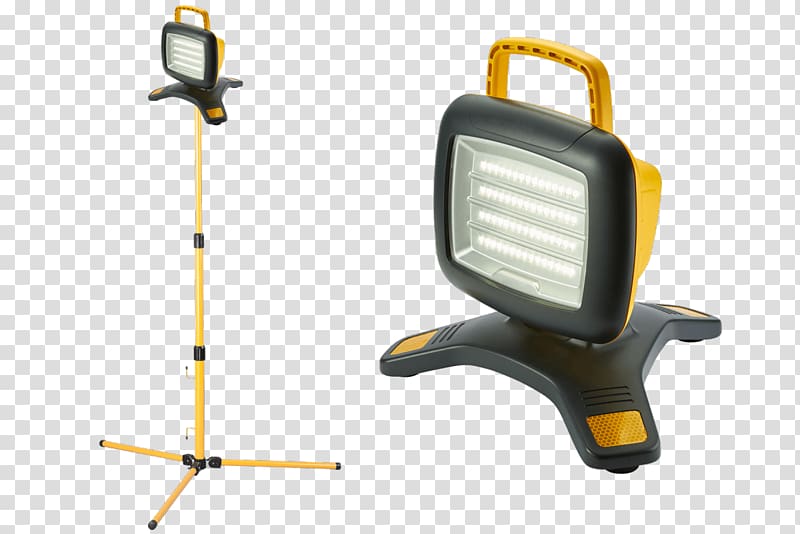 Floodlight Light-emitting diode Lithium-ion battery Lighting, three head projection lamp transparent background PNG clipart