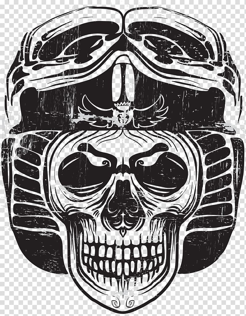 gray and black skull illustration, T-shirt Euclidean Illustration, Gothic style black and white skull illustration transparent background PNG clipart