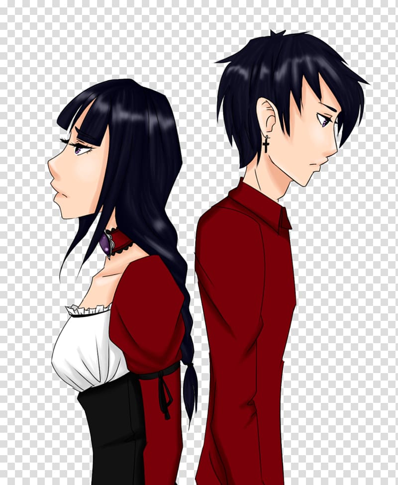 Black hair Hime cut Hair coloring Mangaka Long hair, brother sister transparent background PNG clipart