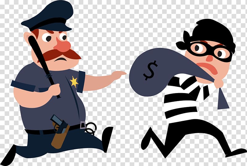 police and thief , Theft Police officer Euclidean , A policeman who chased criminals transparent background PNG clipart