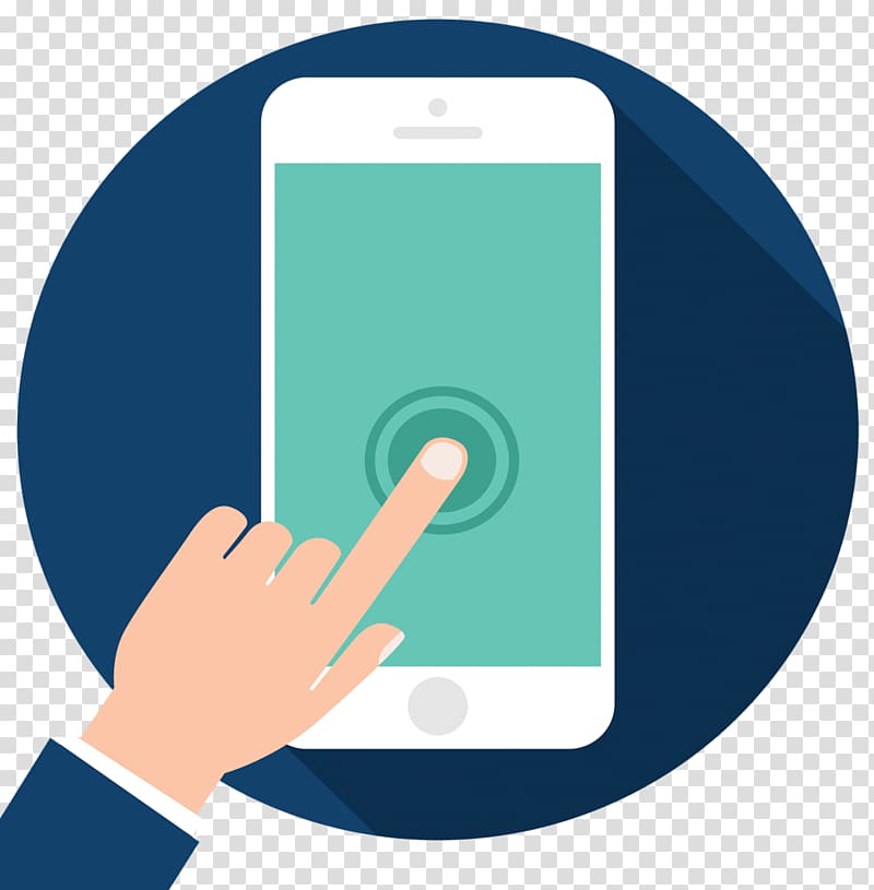 Mobile app Euclidean Icon, Click the PPT phone material transparent background PNG clipart