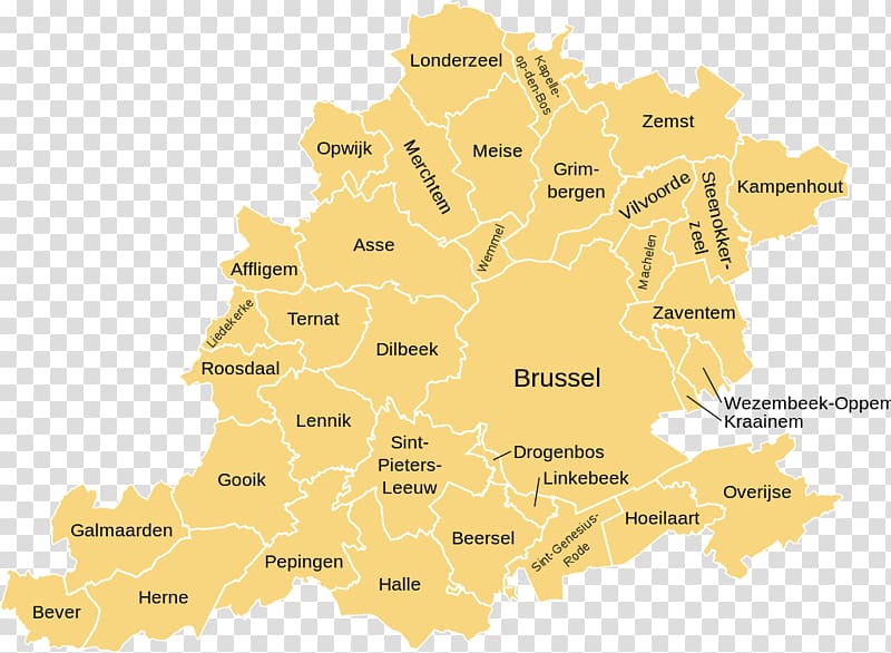 City of Brussels Halle-Vilvoorde administrative Arrondissement Arrondissement of Brussels-Capital, map transparent background PNG clipart