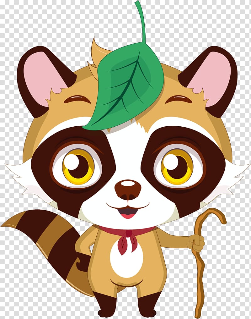 Raccoon Illustration, hand-painted bear transparent background PNG clipart
