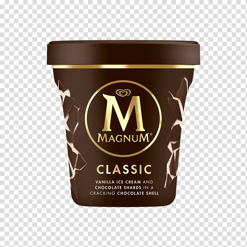 Chocolate ice cream Magnum Milk, small tub transparent background PNG clipart