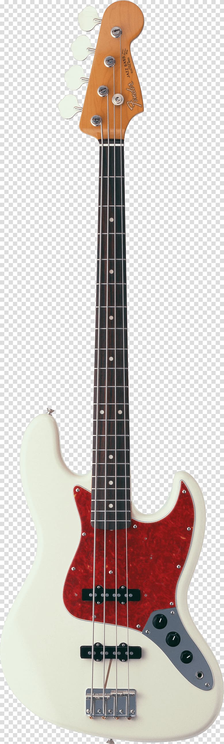 white bass guitar illustration, Fender Jazz Bass Guitar transparent background PNG clipart