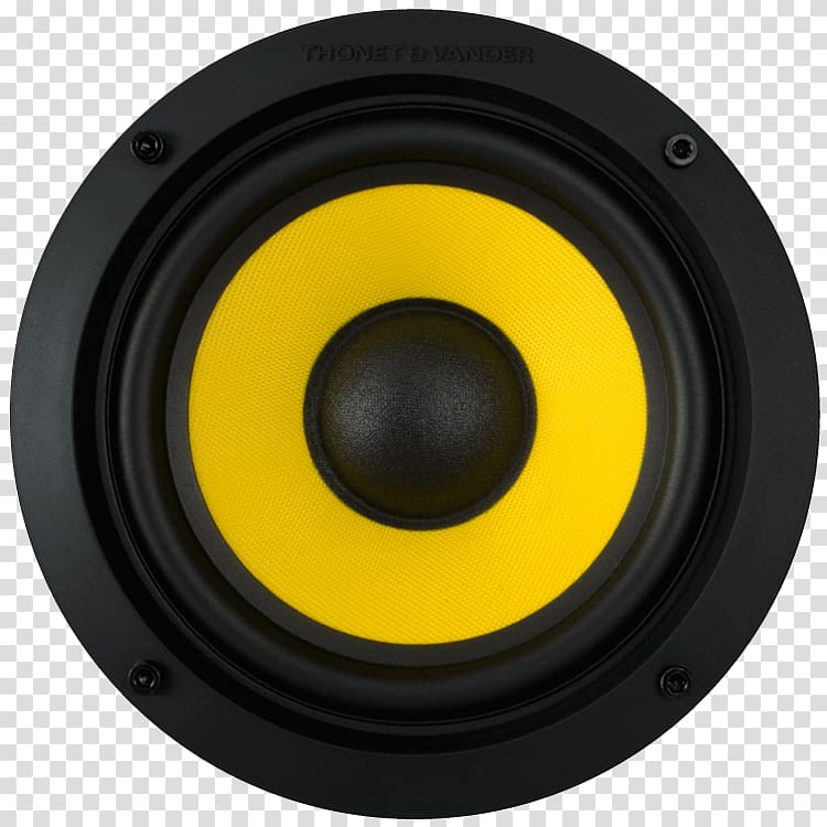 round black and yellow subwoofer, Loudspeaker Subwoofer Sound Computer speakers, Speaker transparent background PNG clipart