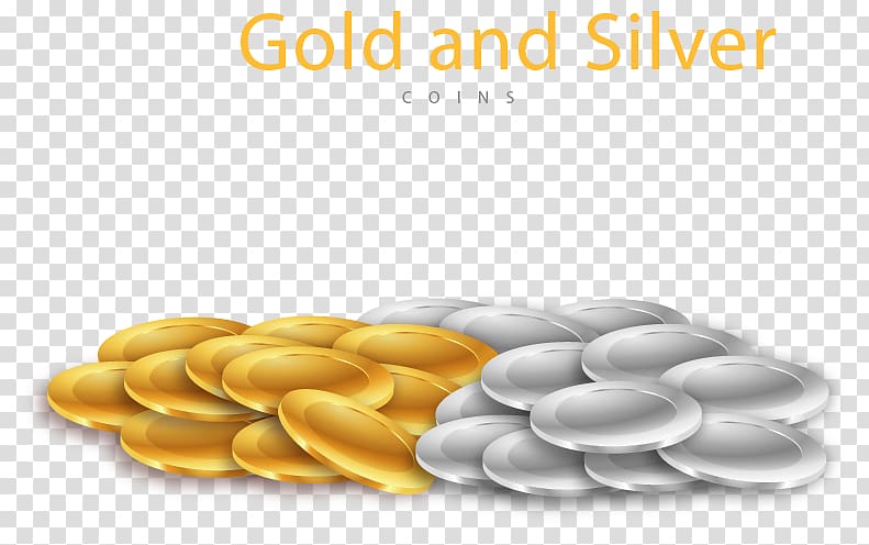 Silver coin Euclidean Gold coin, Coin stack material transparent background PNG clipart
