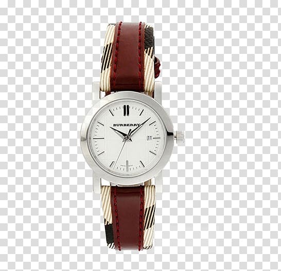 Burberry Watch Fossil Group Fashion Tartan, Burberry watch England style Plaid belt female form,BU1397 transparent background PNG clipart
