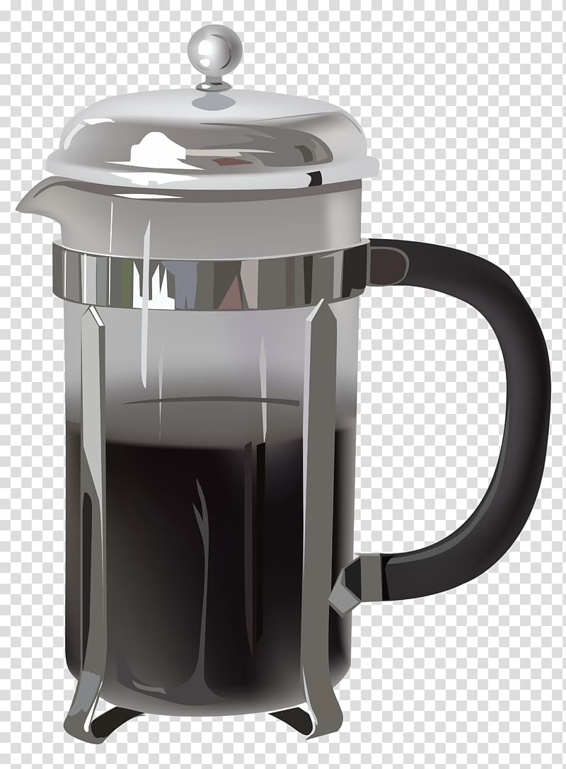 French press illustration, Turkish coffee Tea Coffeemaker, Coffee Pot transparent background PNG clipart