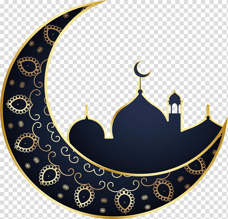 blue and yellow crescent moon illustration, Ramadan Moon Eid al-Fitr Islam, slamic transparent background PNG clipart