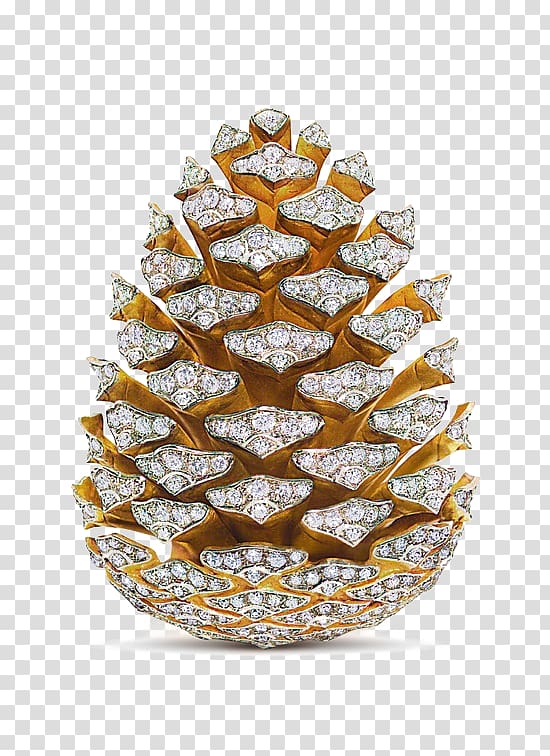 Jewellery Conifer cone Diamond Brooch Verdura, Diamond pineal transparent background PNG clipart