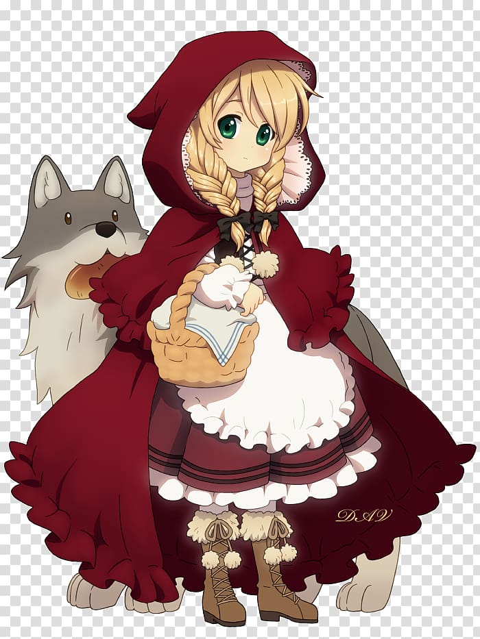 Little Red Riding Hood Big Bad Wolf Grimms\' Fairy Tales Anime, the little girl with a scarf transparent background PNG clipart