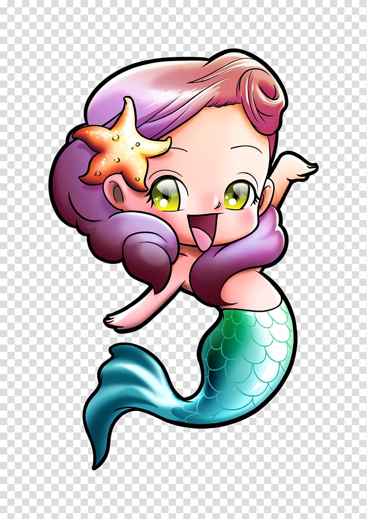 Pink scallop illustration, Ariel Mermaid Seashell , Mermaid