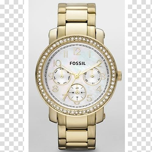 Watch strap Fossil Group Jewellery Gold, fossil transparent background PNG clipart