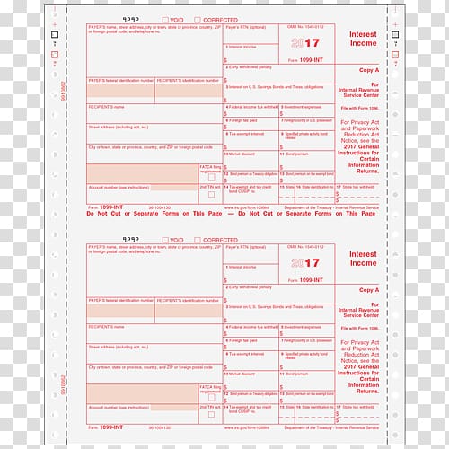 Carbonless copy paper IRS tax forms Form 1099-OID, cint transparent background PNG clipart