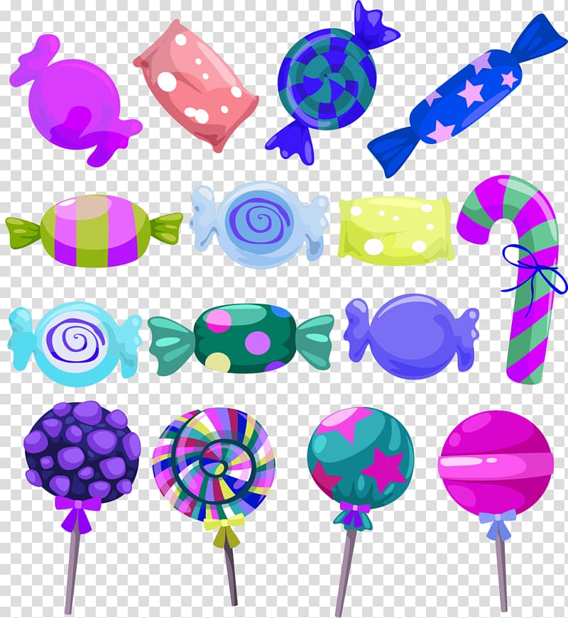 Lollipop Candy Sugar Cartoon, Color candy decoration pattern transparent background PNG clipart