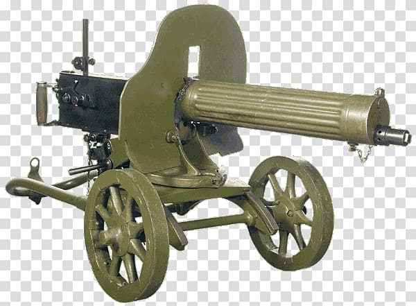 First World War Maxim gun Heavy machine gun MG 08, machine gun transparent background PNG clipart