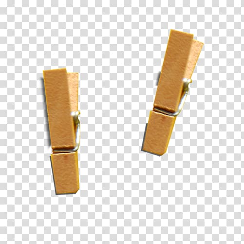 two brown clips, Wooden clip transparent background PNG clipart