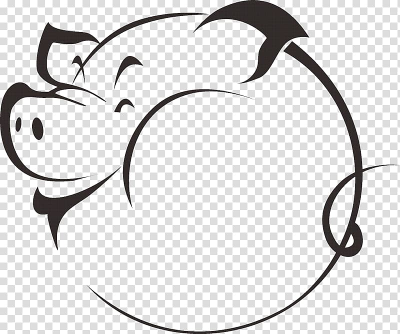 black pig , Domestic pig Silhouette Drawing, Hand-painted cartoon pig silhouette transparent background PNG clipart