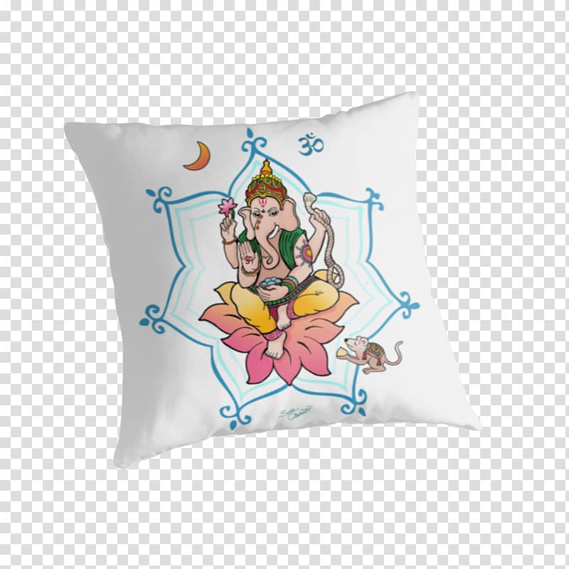 Ganesha Cushion Textile Throw Pillows, Sri Ganesh transparent background PNG clipart