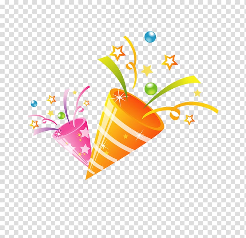assorted-color party horns illustration, Party popper Free content , Fireworks transparent background PNG clipart