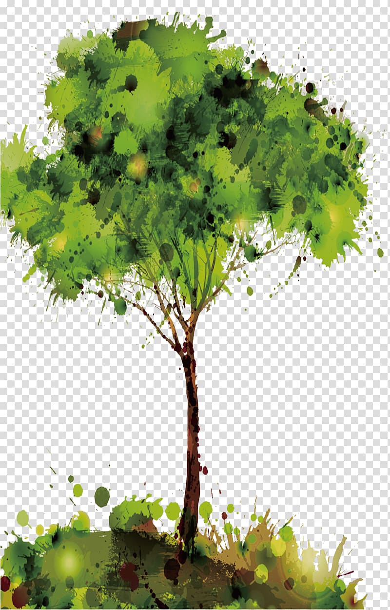 green and brown tree on hill painting, Living Justification: A Historical-Theological Study of the Reformed Doctrine of Justification in the Writings of John Calvin, Jonathan Edwards, and N. T. Wright Watercolor painting Tree Drawing Branch, Hand painted watercolor tree background transparent background PNG clipart