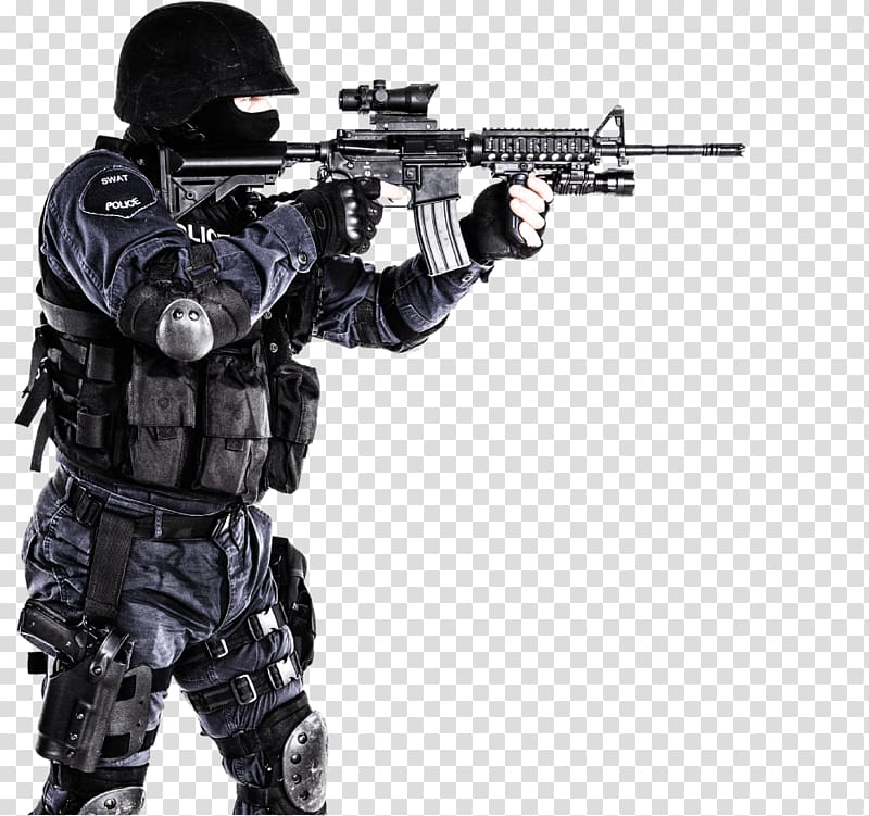 Infantry SWAT Sniper rifle Police Soldier, swat transparent background PNG clipart