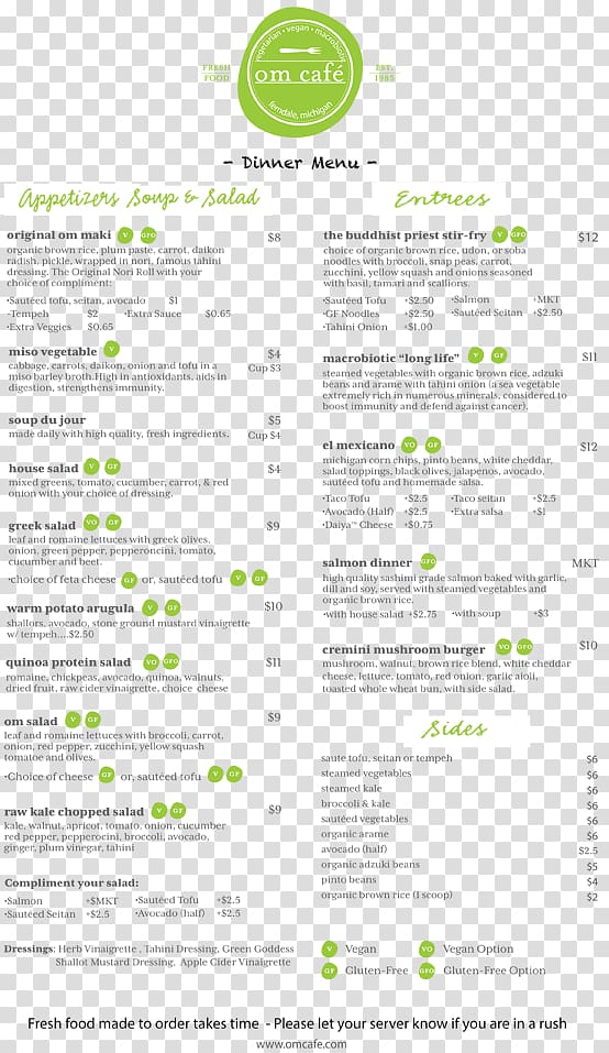 O M Cafe Take-out Restaurant Menu, Cafeteria Menu transparent background PNG clipart