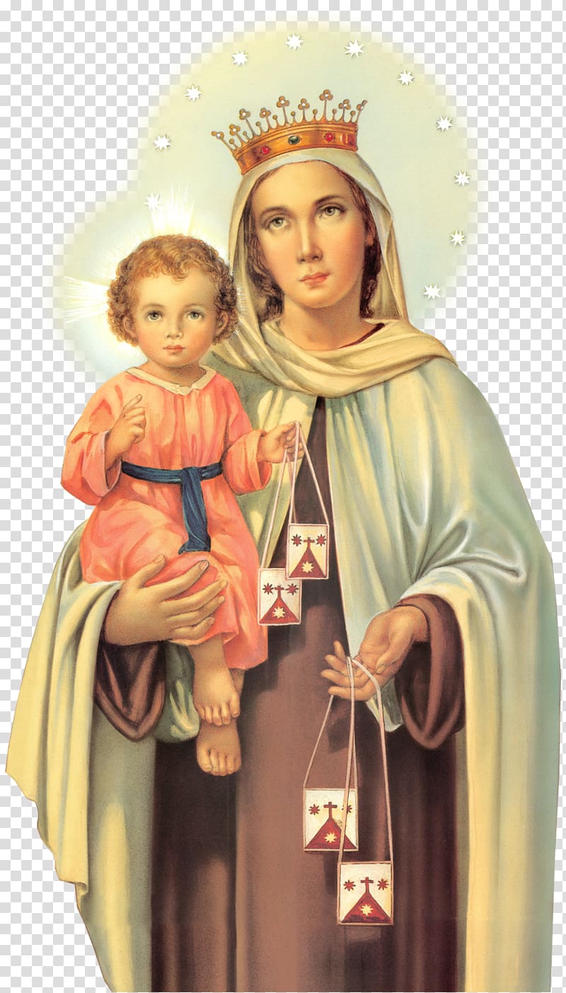Mary Our Lady of Mount Carmel Our Lady of the Rosary of Chiquinquirá Memorial Holy card, virgen del carmen transparent background PNG clipart